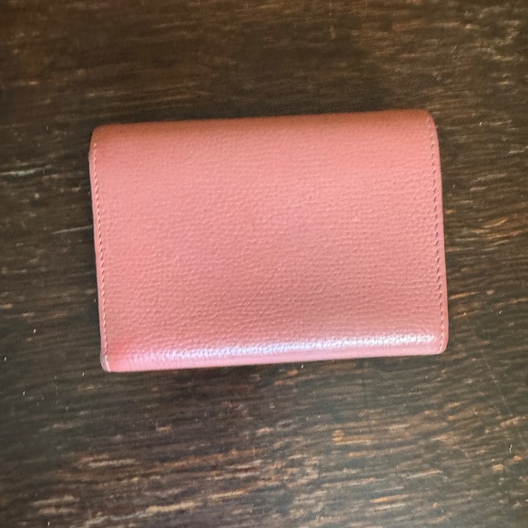 Loewe Coral Pink Leather Compact Bifold Wallet with Anagram Clip EUC - Picture 4 of 9